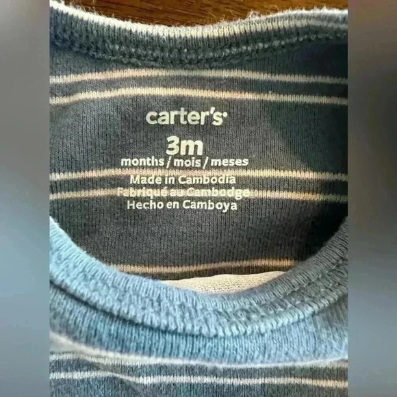 Set Of 3. Carters Boys 03 Months One Piece Outfit Stripes - Picture 6 of 8